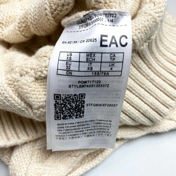 MARCIANO Cable Knit Open Back Choker Sweater Dress Sz XS - Picture 3 of 4